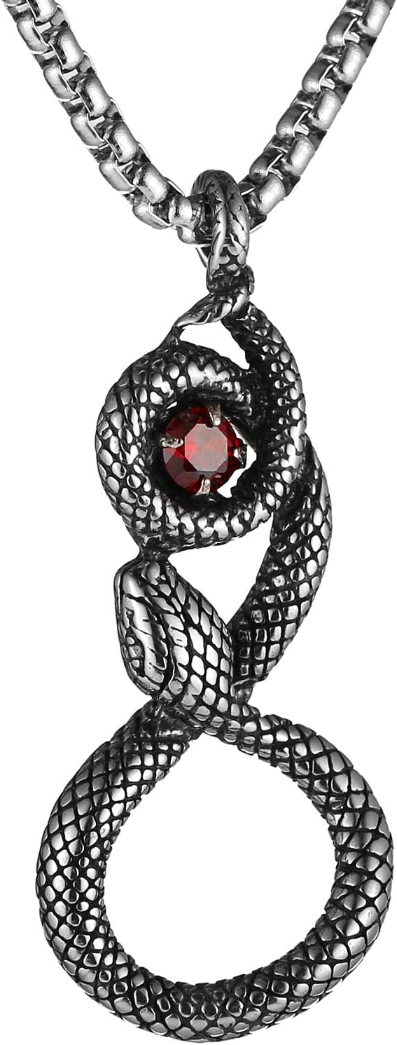 Gothic Snake Pendant - Serpent Ritual Necklace