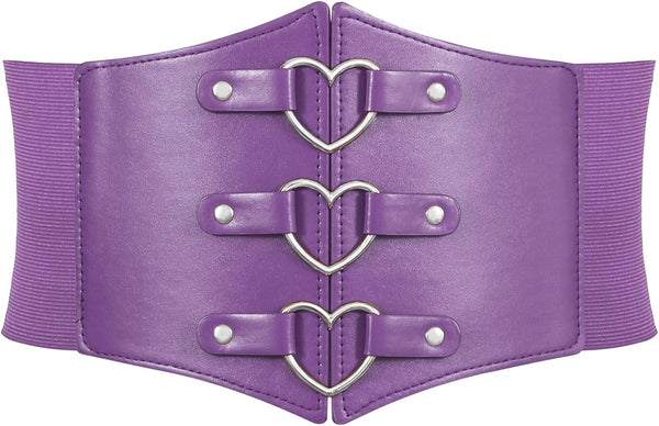 Metal Ring Wide Elastic Waspie Corset Belt