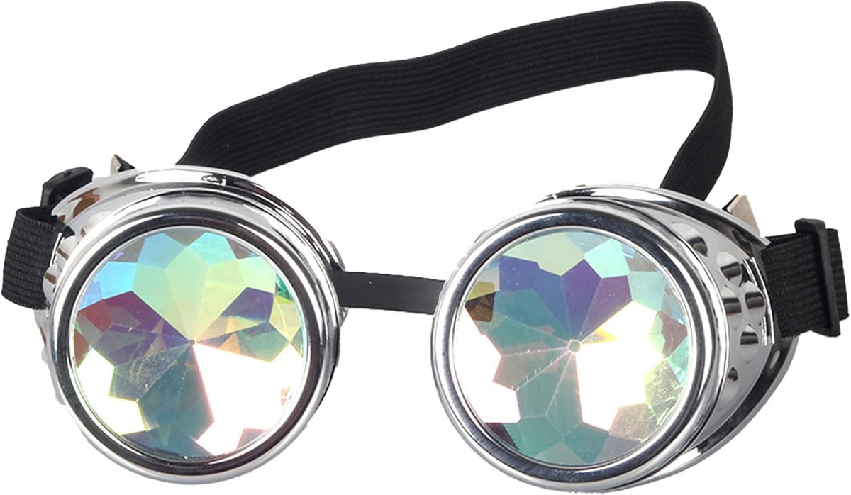 Spiked Kaleidoscope Rainbow Crystal Rave Goggles