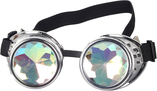 Spiked Kaleidoscope Rainbow Crystal Rave Goggles