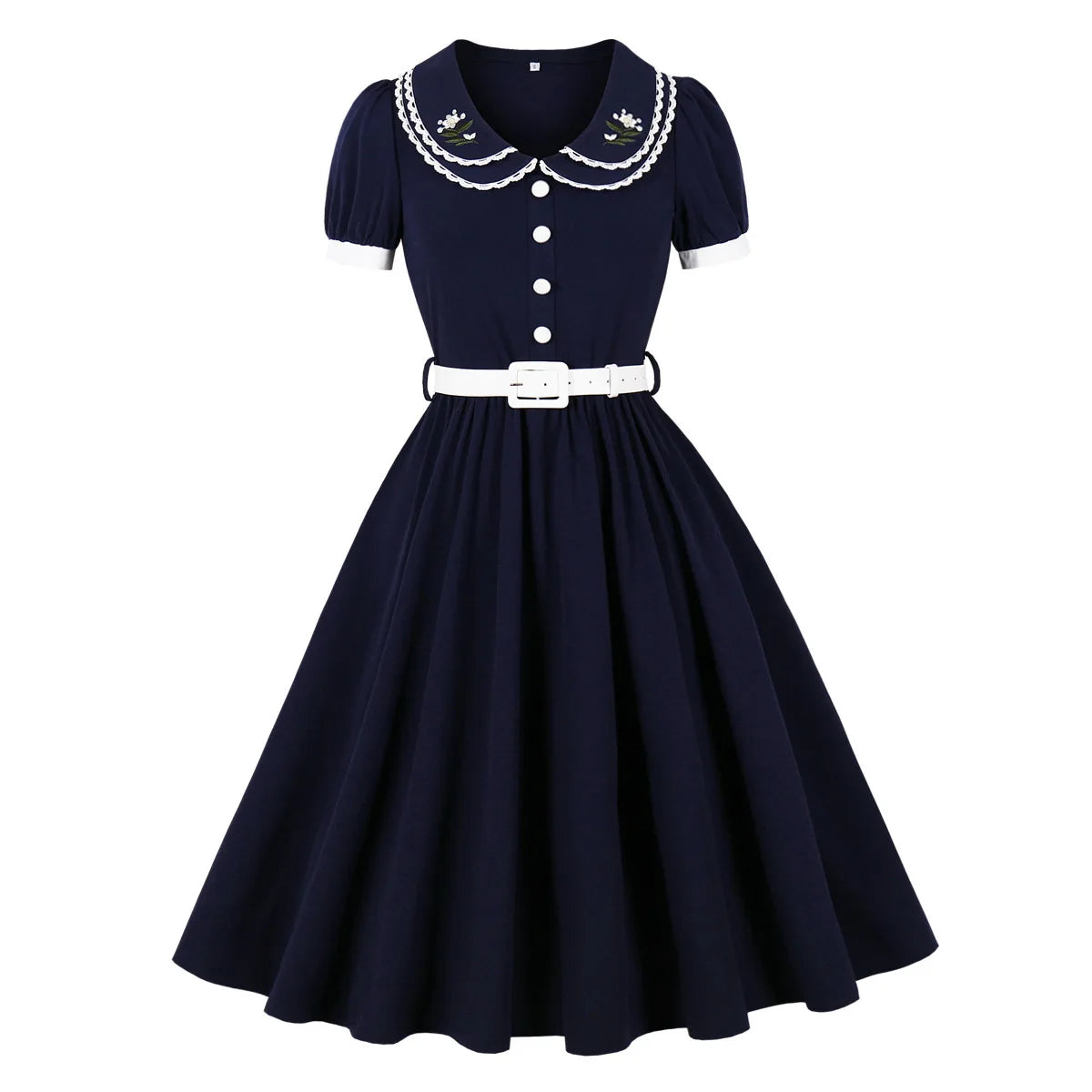 Floral Vintage Swing Dress - 1950s Rockabilly Pin-Up Style Main image