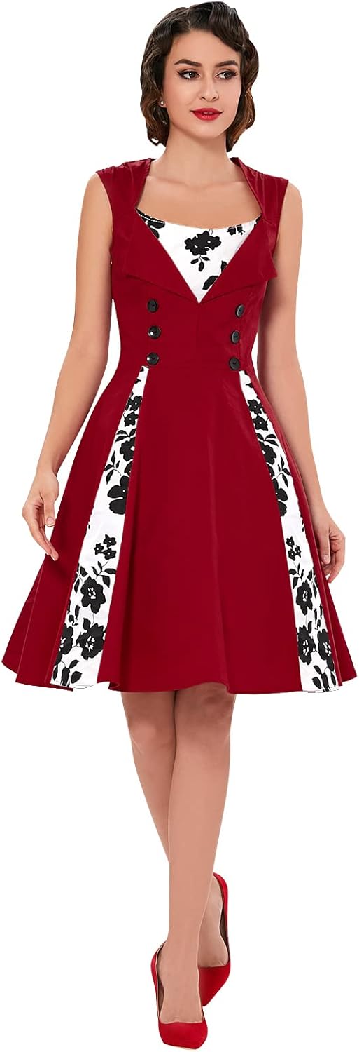 Polka Dot Style Cocktail Party Swing Dress