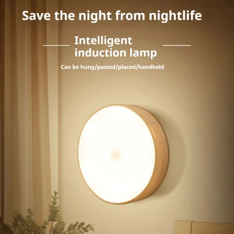 LED Smart Human Body Sensor Night Lamp Emergency Automatic Lighting USB Charging Wireless Magenti...