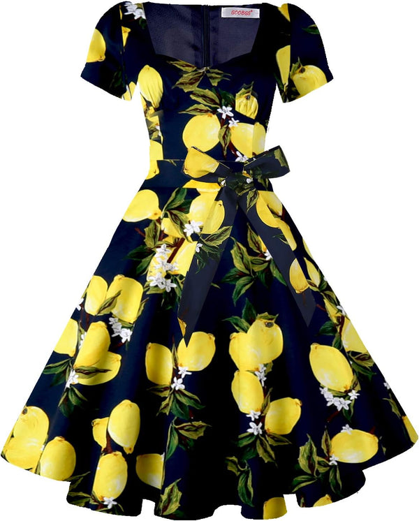 Vintage Swing Dress - 1950s Rockabilly Pin-Up Style