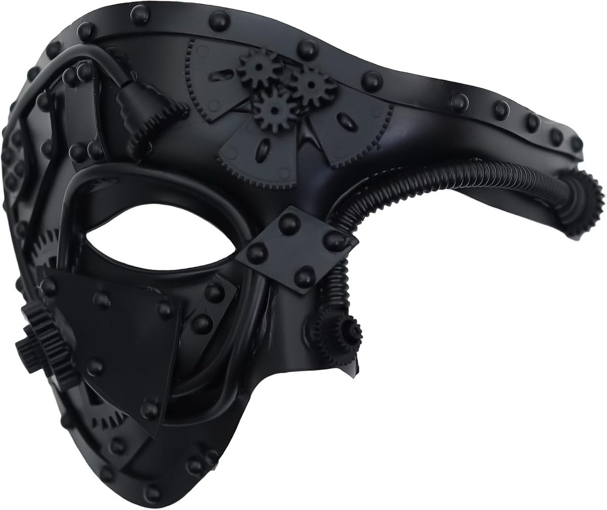 Steampunk Cyborg Half Mask – Gold Metallic Finish