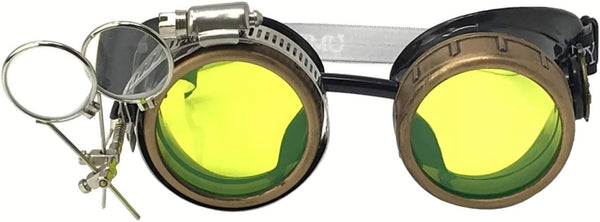 Victorian Steampunk Goggles with Compass & Ocular Loupe