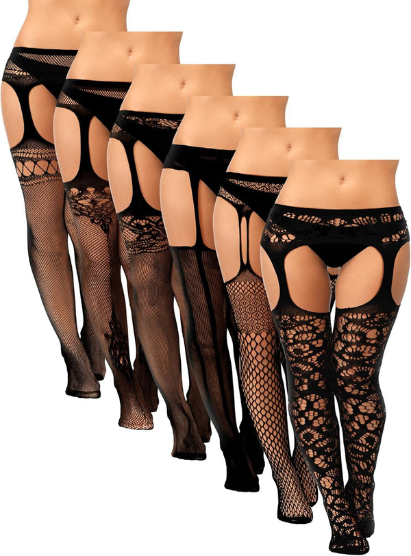 Fishnet Thigh-High Stockings – 6 Pairs Plus Size