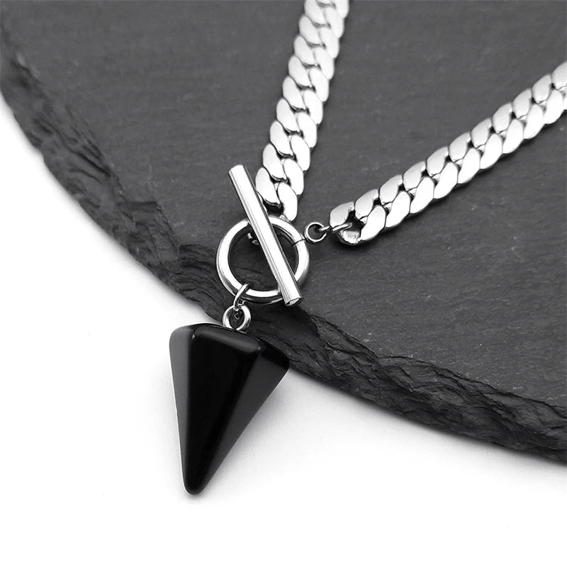 Goth Obsidian Reiki Healing Pendulum for - Spiritual Jewelry