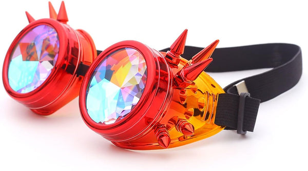 Kaleidoscope Rainbow Prism Steampunk Rave Goggles