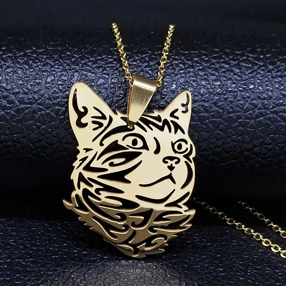 Cat Silhouette Necklace - Feline Spirit Jewelry