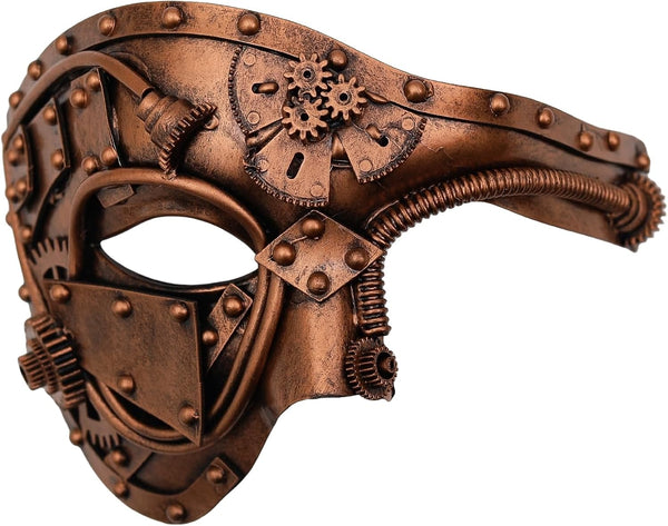 Steampunk Cyborg Half Mask – Gold Metallic Finish