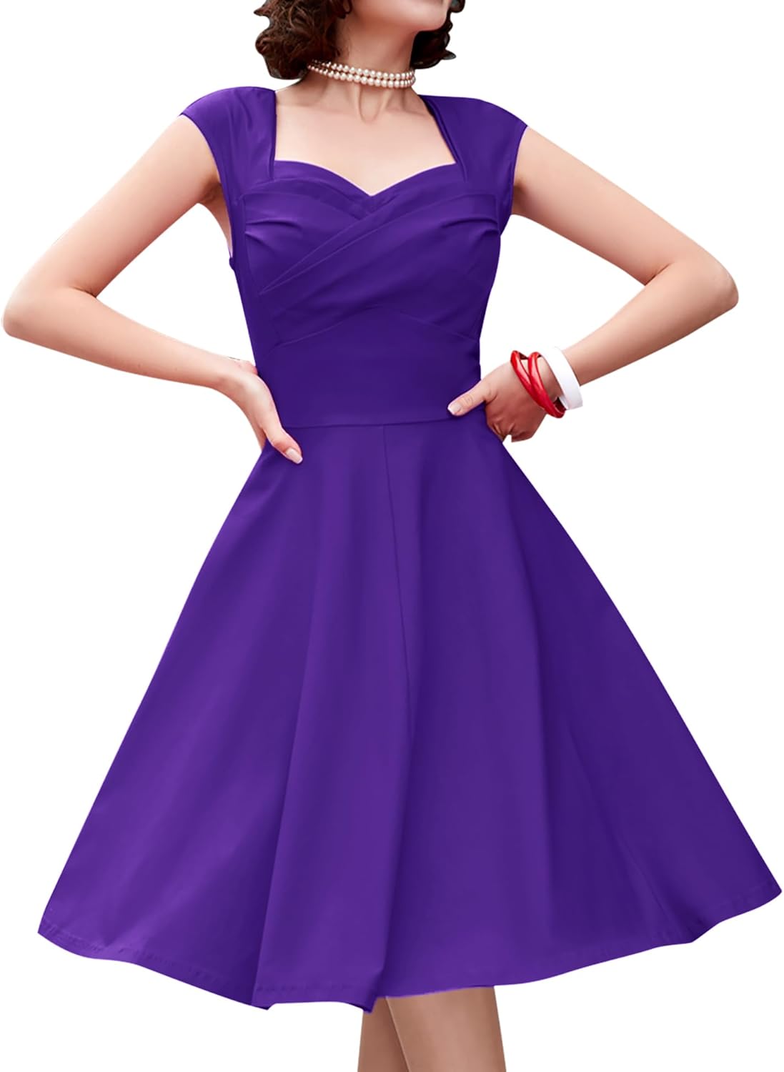 Vintage Swing Dress - 1950s Rockabilly Pin-Up Style