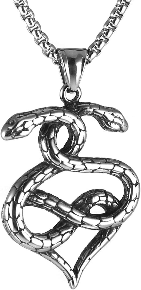 Gothic Snake Pendant - Serpent Ritual Necklace