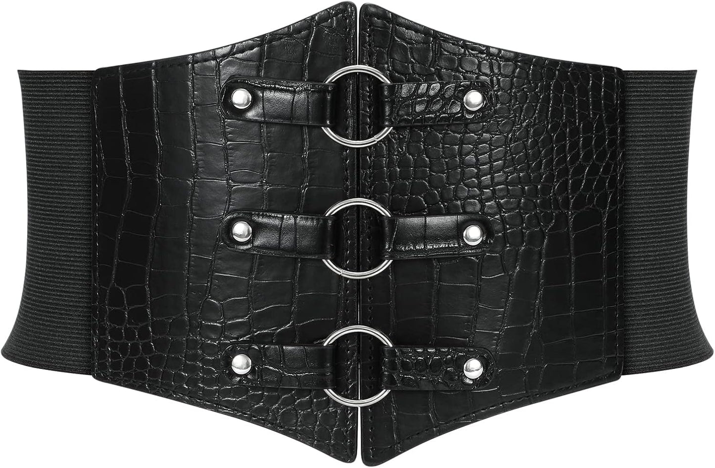 Metal Ring Wide Elastic Waspie Corset Belt