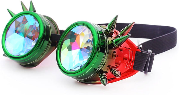Kaleidoscope Rainbow Prism Steampunk Rave Goggles