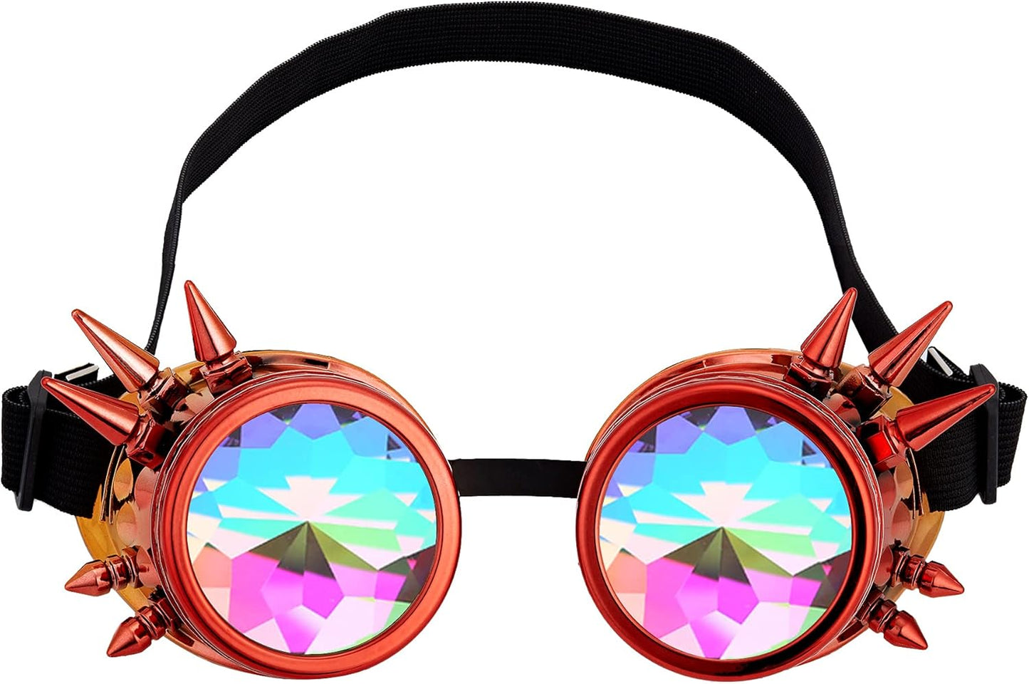 Spiked Kaleidoscope Rainbow Crystal Rave Goggles