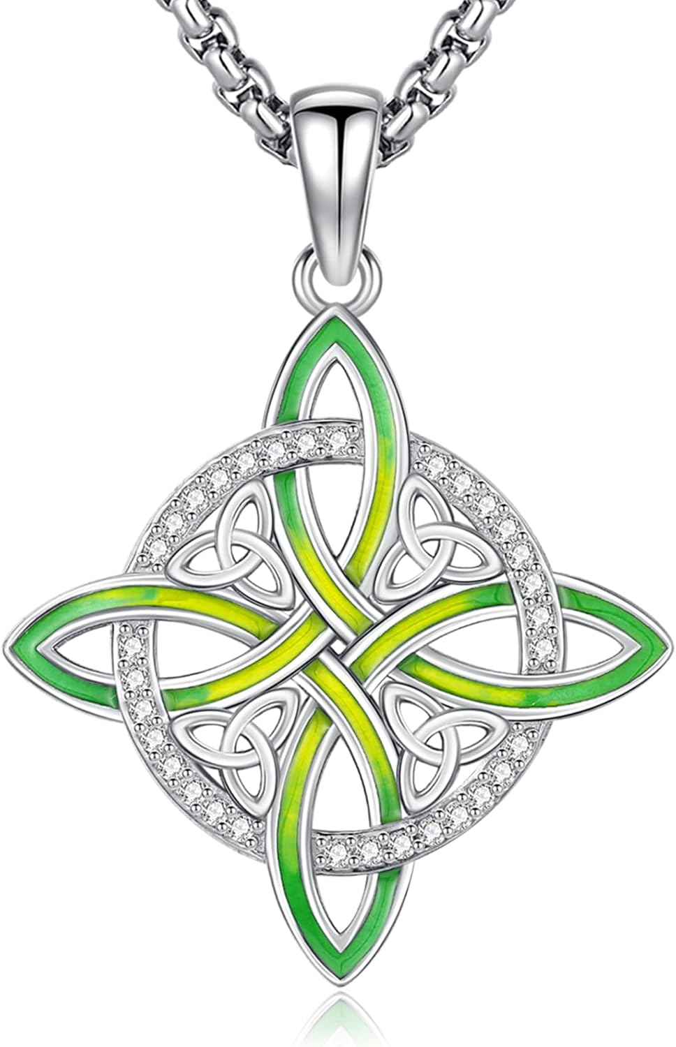 Sterling Silver Pentagram Necklace Triple Moon