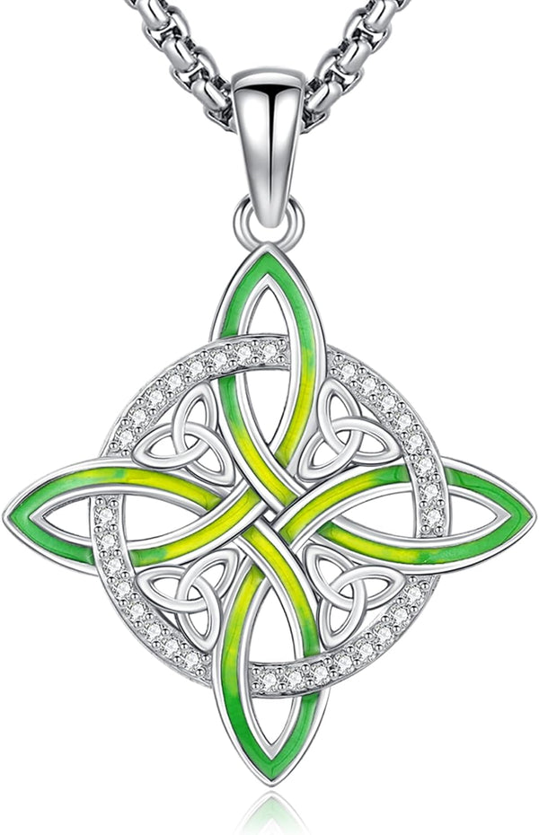 Sterling Silver Pentagram Necklace Triple Moon