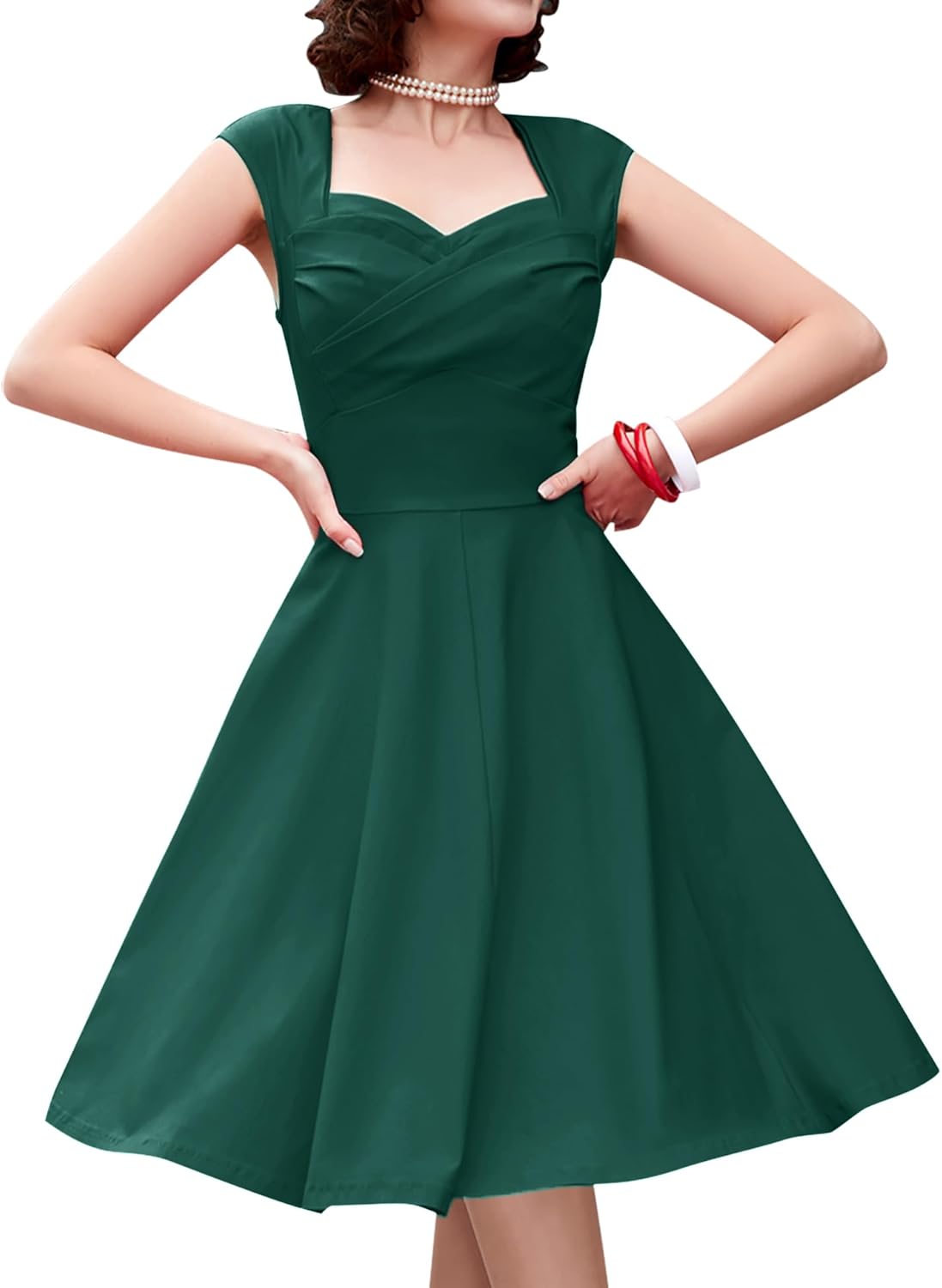 Vintage Swing Dress - 1950s Rockabilly Pin-Up Style