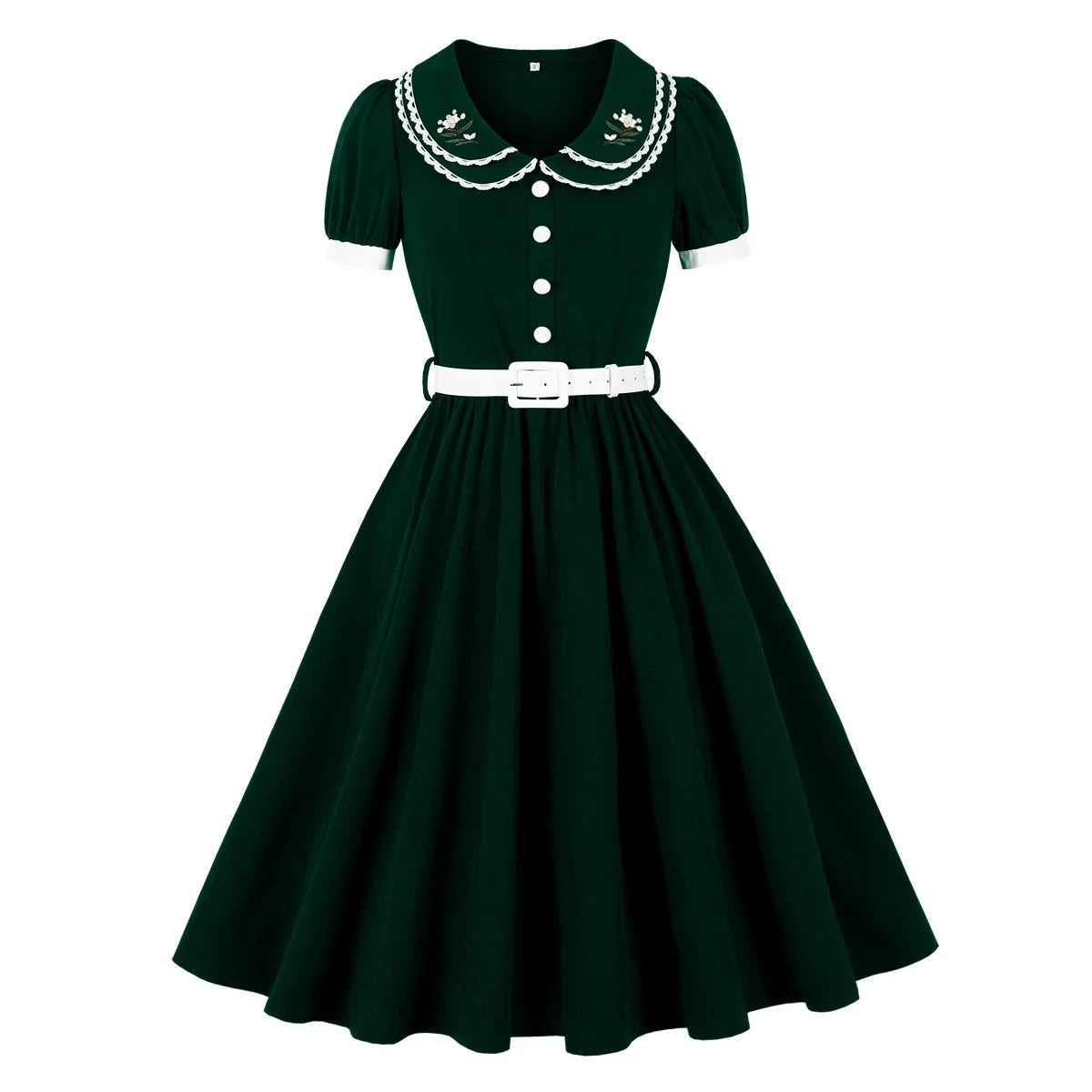 Floral Vintage Swing Dress - 1950s Rockabilly Pin-Up Style