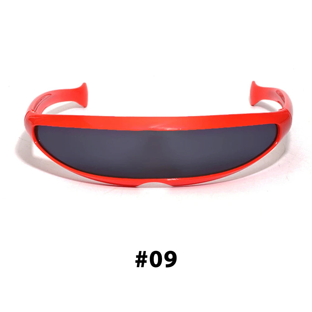 Futuristic Narrow Cyclops Mirror Sunglasses