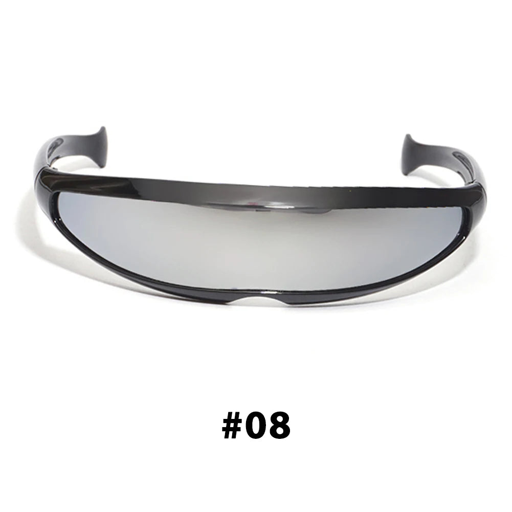 Futuristic Narrow Cyclops Mirror Sunglasses