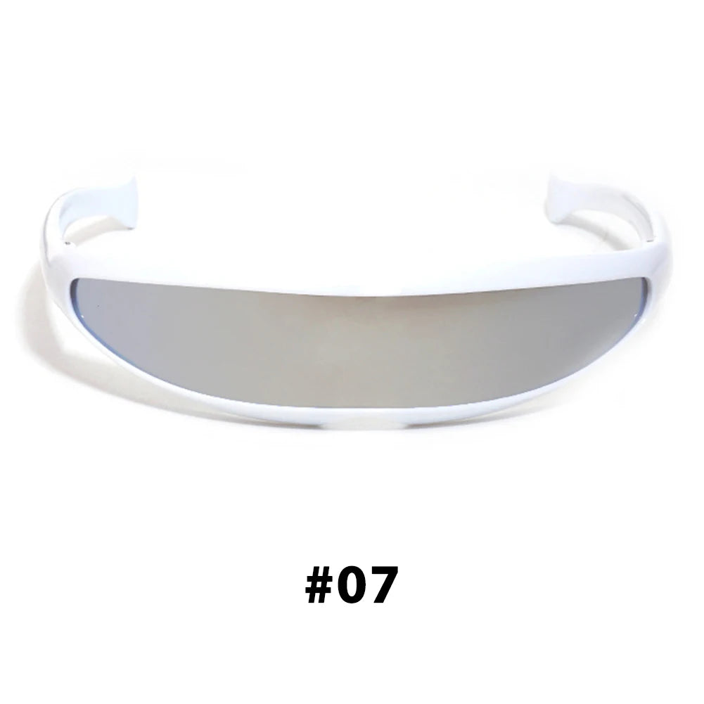 Futuristic Narrow Cyclops Mirror Sunglasses