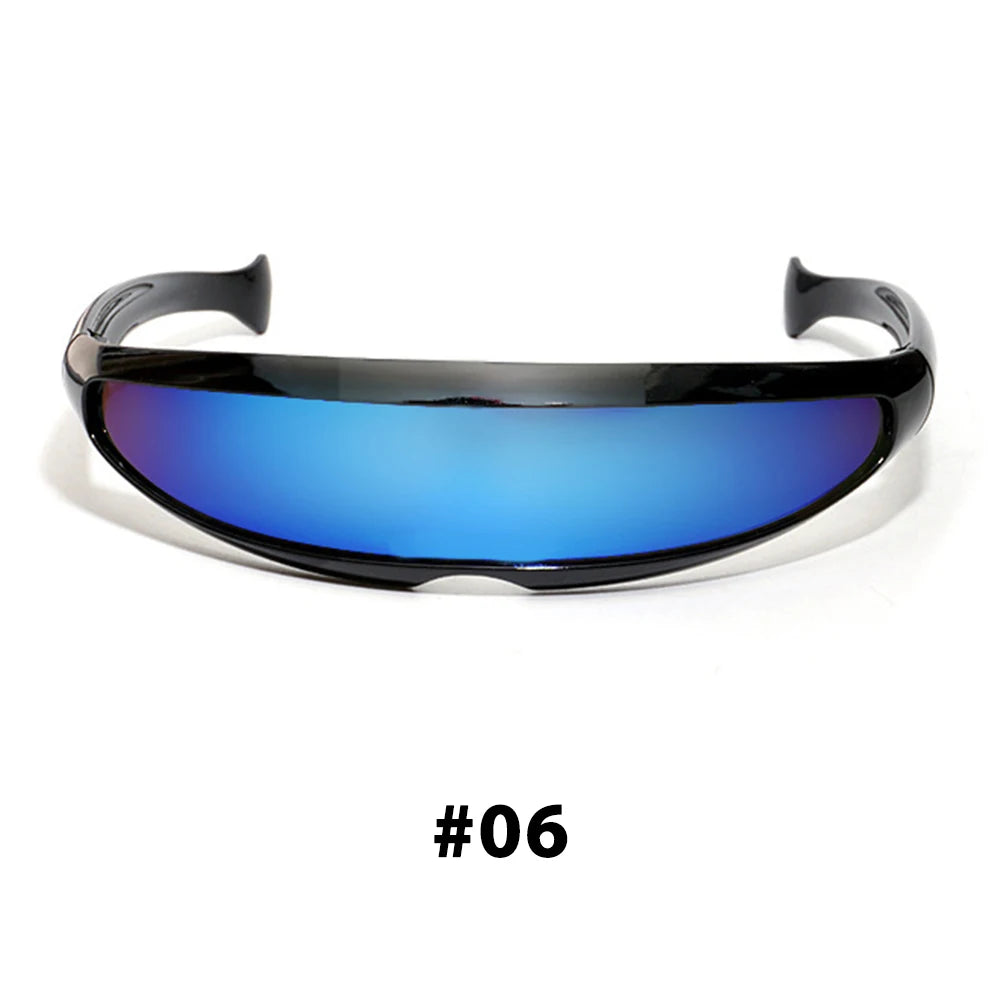 Futuristic Narrow Cyclops Mirror Sunglasses