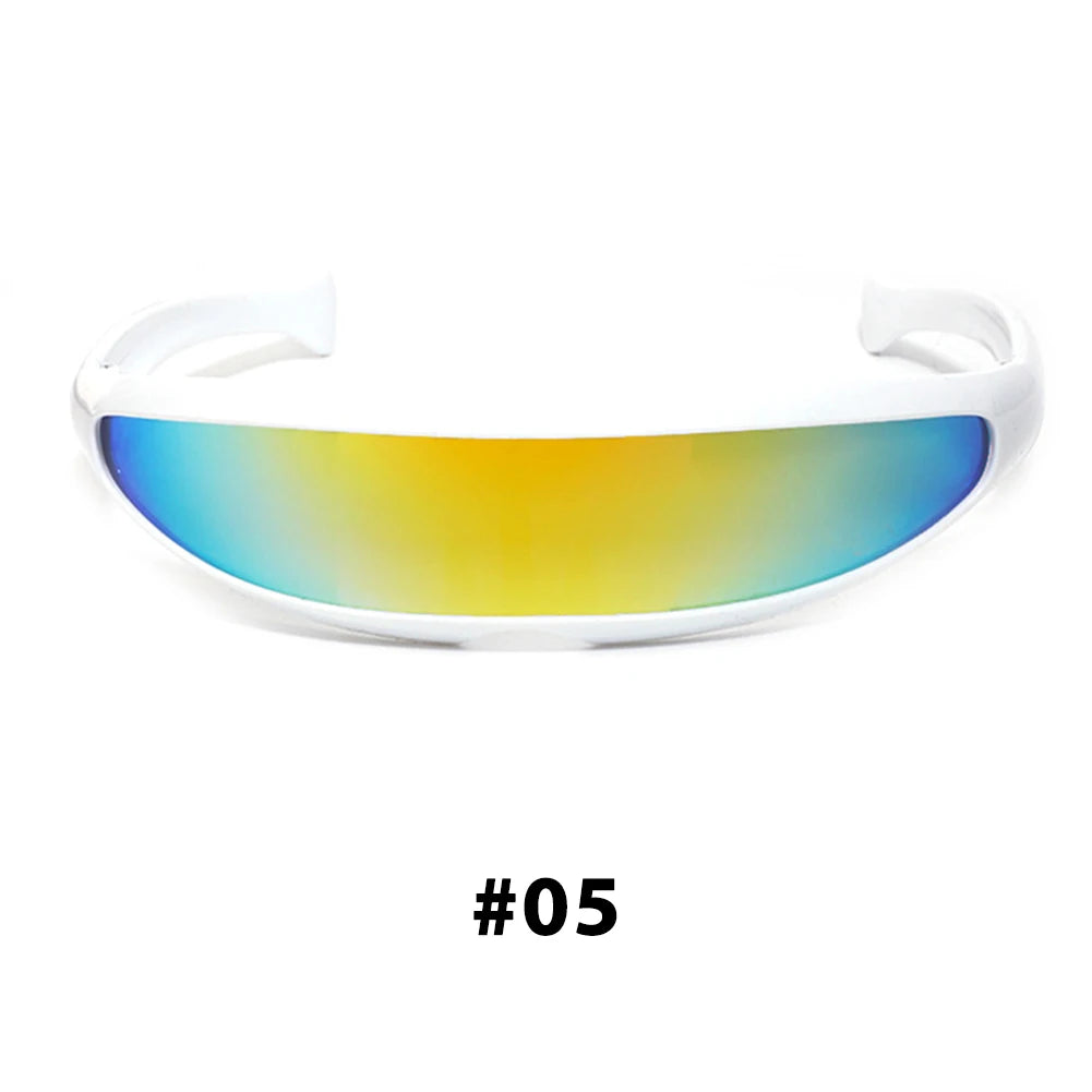 Futuristic Narrow Cyclops Mirror Sunglasses