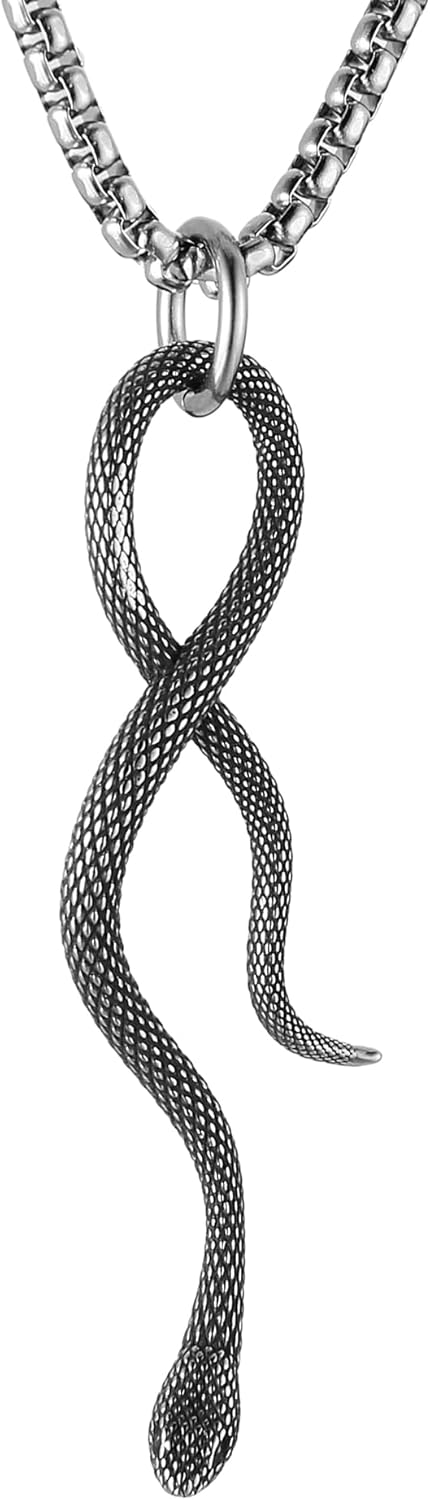 Gothic Snake Pendant - Serpent Ritual Necklace