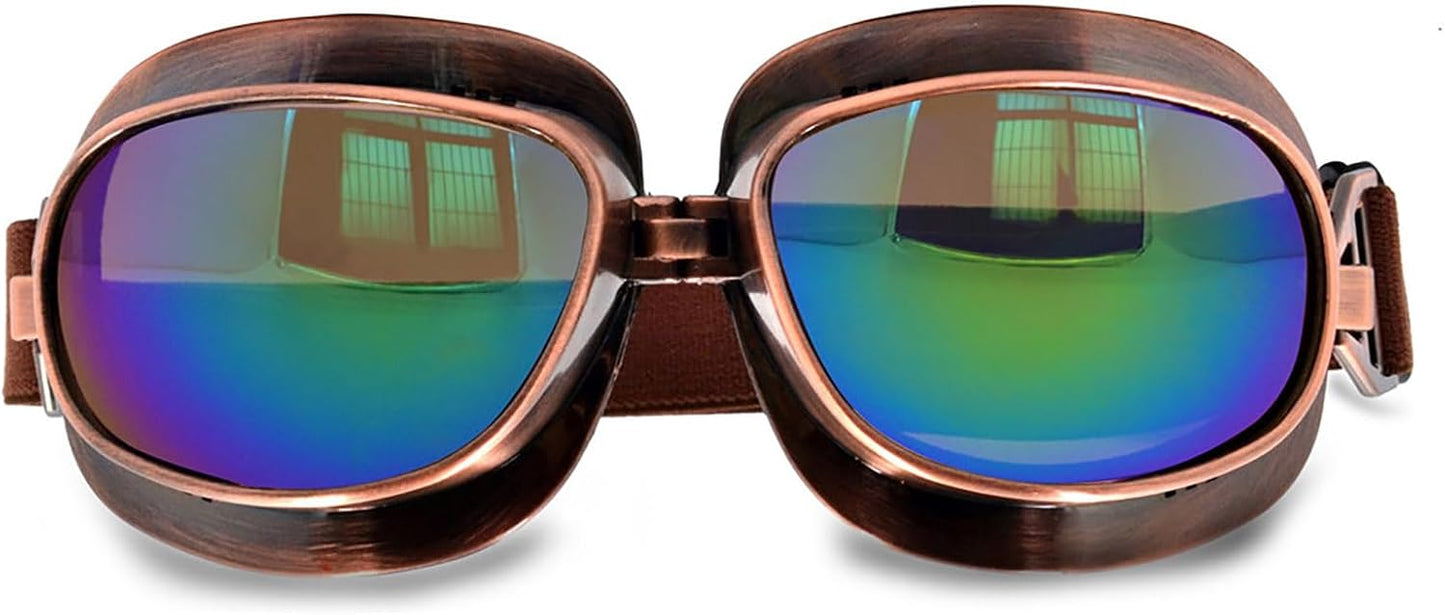 Vintage Pilot Aviator Steampunk Motorcycle Goggles