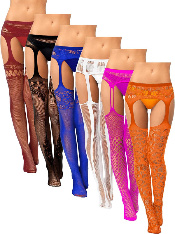 Fishnet Thigh-High Stockings – 6 Pairs Plus Size