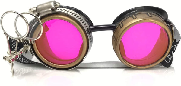 Victorian Steampunk Goggles with Compass & Ocular Loupe
