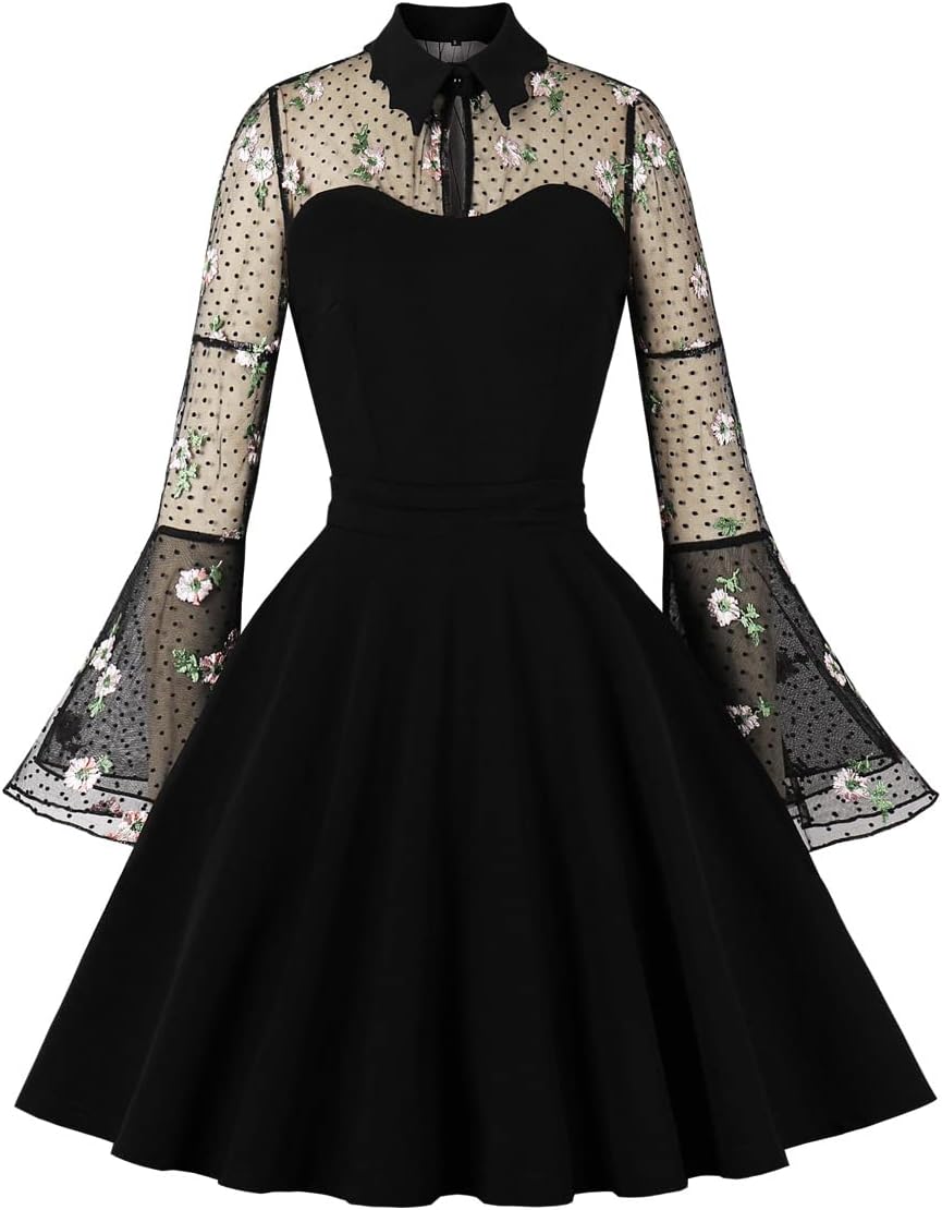Polka Dot Vintage Swing Dress - 1950s Rockabilly Pin-Up Style