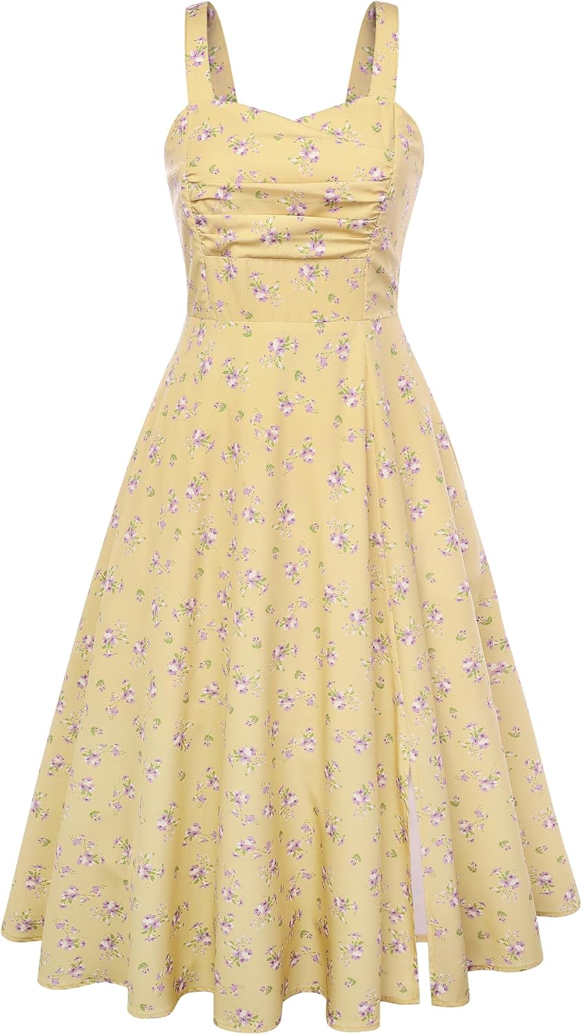 Vintage Swing Dress - Sleeveless - 1950s Rockabilly Pin-Up Style