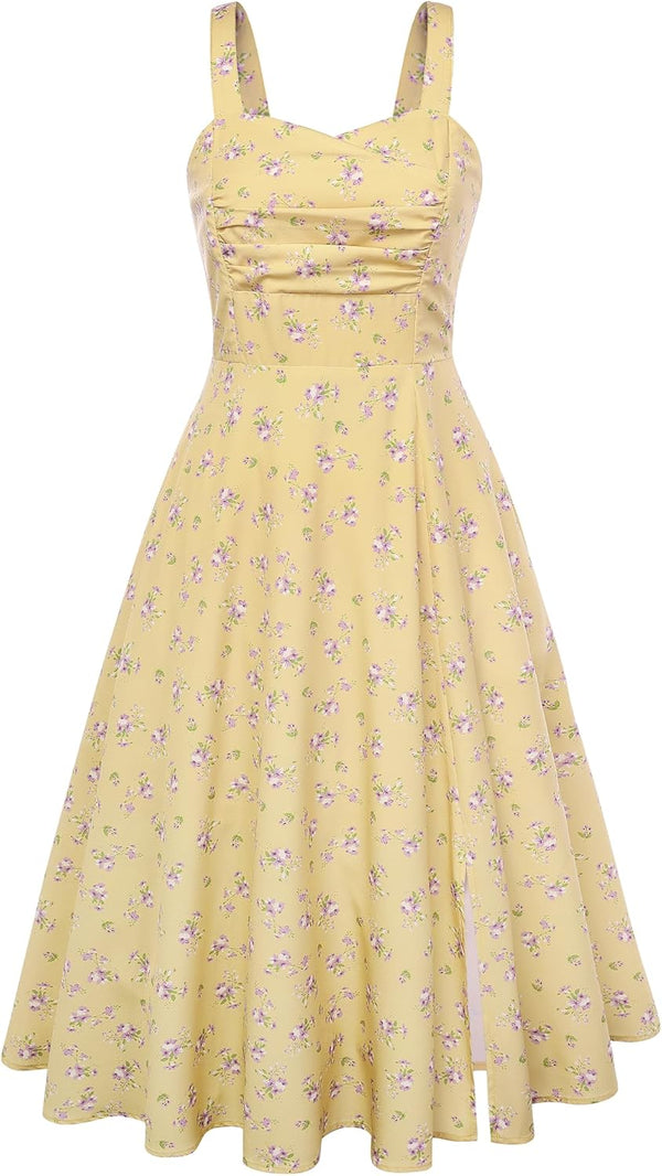Vintage Swing Dress - Sleeveless - 1950s Rockabilly Pin-Up Style