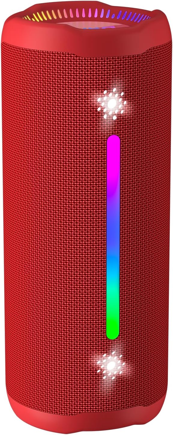 25W Outdoor Bluetooth Speaker – IPX7, Colorful Lights, 24H