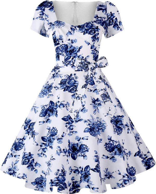 Vintage Swing Dress - 1950s Rockabilly Pin-Up Style