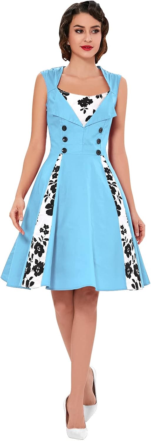 Polka Dot Style Cocktail Party Swing Dress