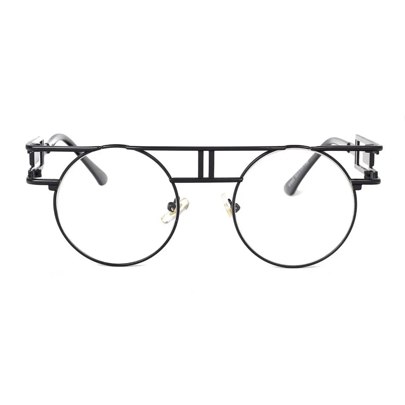 Big Frame Round Alloy Mirror Steampunk Sunglasses