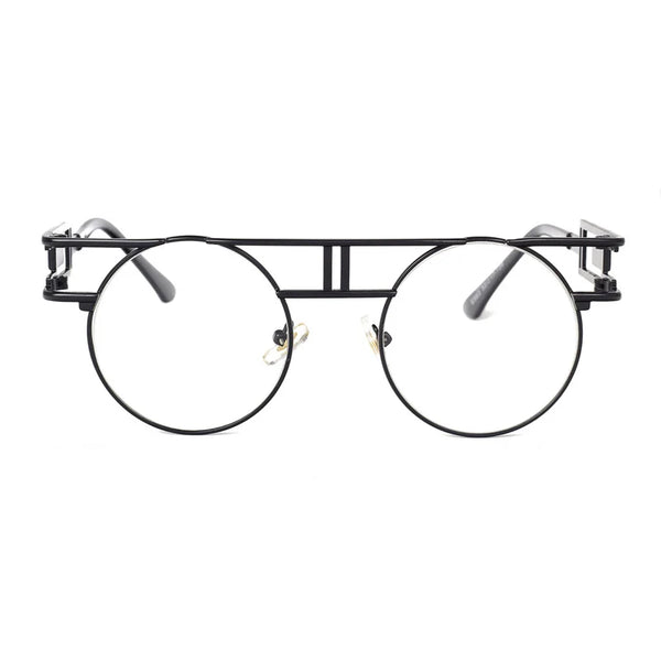 Big Frame Round Alloy Mirror Steampunk Sunglasses