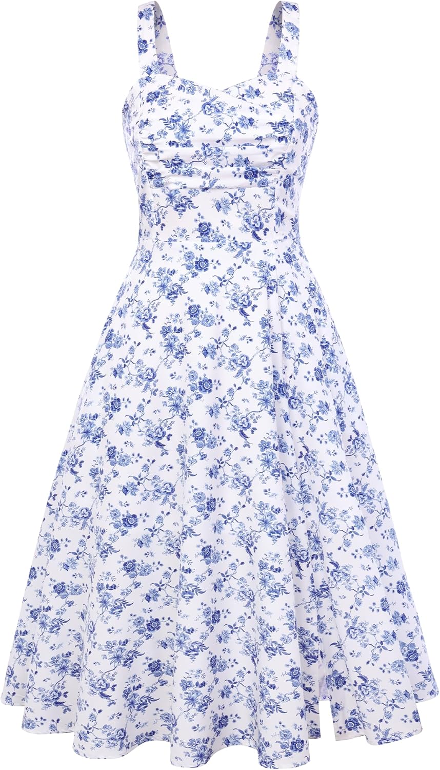 Vintage Swing Dress - Sleeveless - 1950s Rockabilly Pin-Up Style