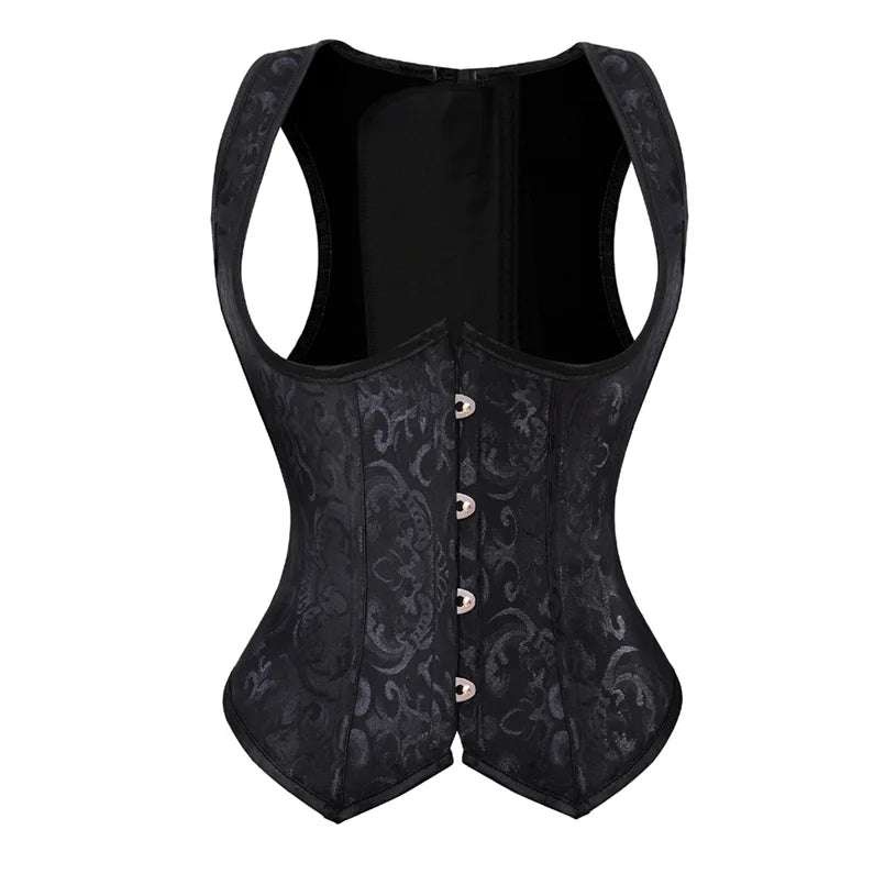 Lace-Up Striped Underbust Corset – Plus Size