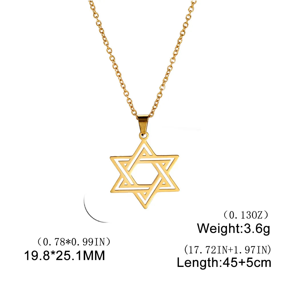 Star of David Necklace Pentagon Vintage