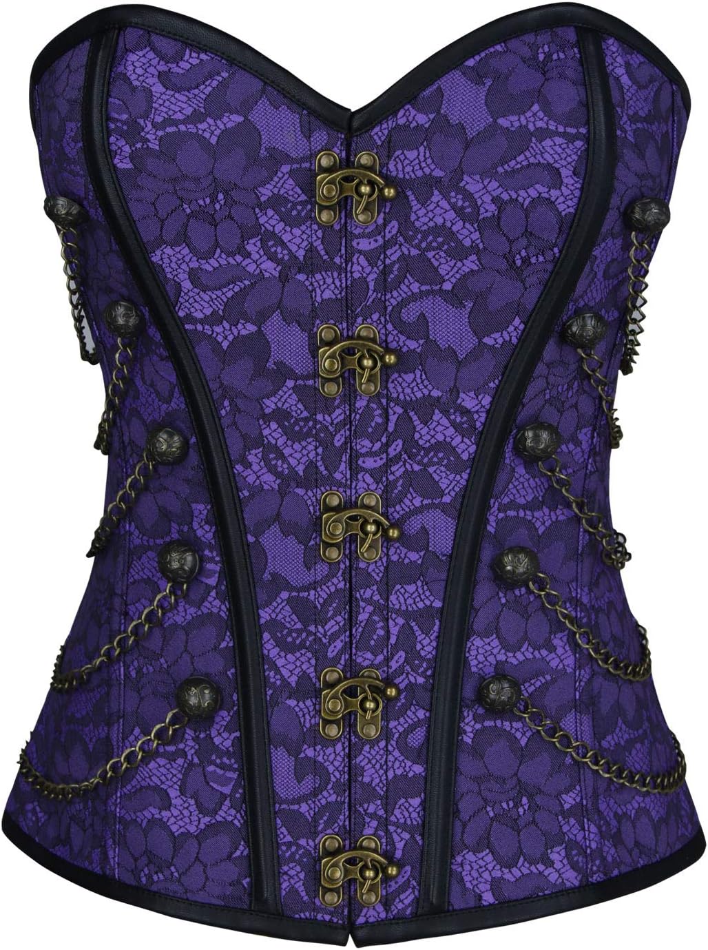 Gothic Corset Bustier with Chain Detail
