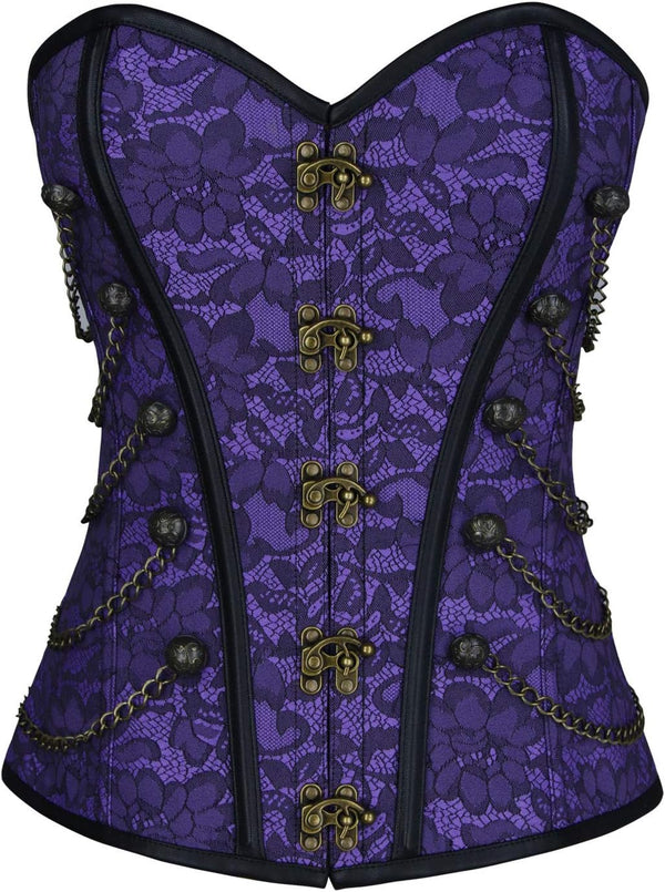 Gothic Corset Bustier with Chain Detail
