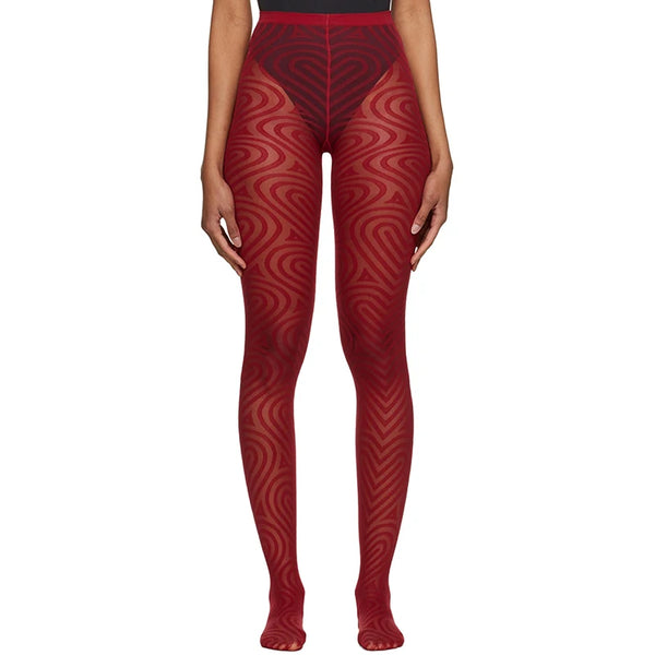 Y2K Tie Dye Hollow Out Mesh Patterned Tights