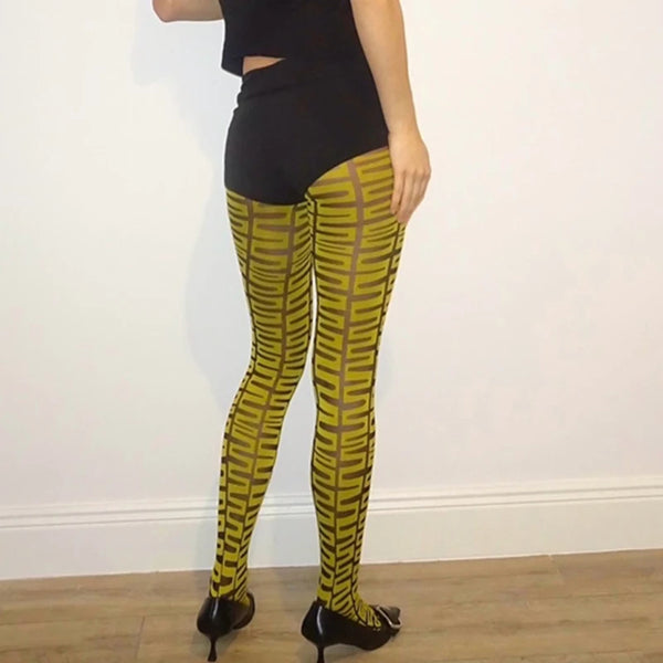 Y2K Tie Dye Hollow Out Mesh Patterned Tights