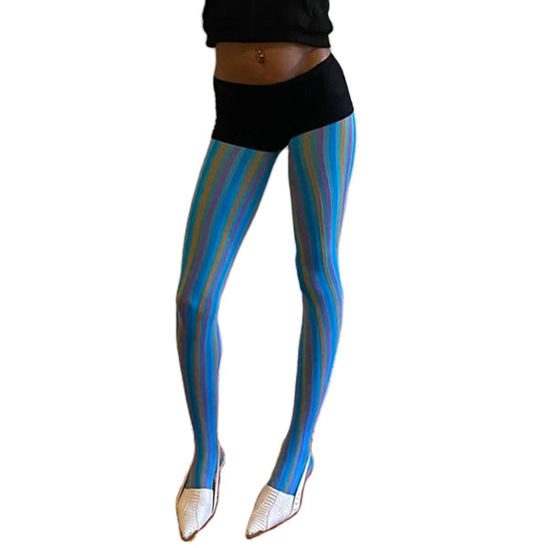 Y2K Tie Dye Hollow Out Mesh Patterned Tights
