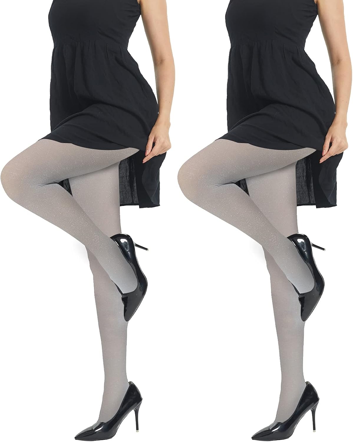 Lurex Glitter Metallic Tights – 2 Pairs